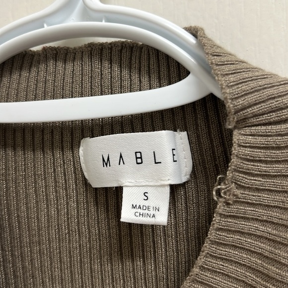 Maxi Mock Neck Long Sleeve Sweater Dress with Slit | Size S Light Brown - Picture 3 of 7